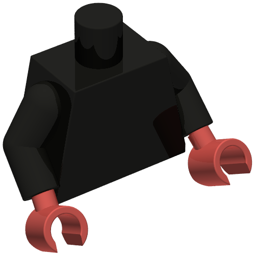 Torso, Black Arms, Dark Red Hands [Plain] Black
