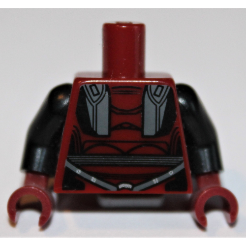 Torso Armor with Silver Plates and Belt Print (Darth Revan), Black Arms, Dark Red Hands Dark Red