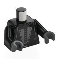 Torso, Robe, Dark Bluish Grey Panel, Silver Decorations print, Black Arms, Dark Bluish Gray Hands Schwarz