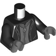 Torso, Jacket, Dark Bluish Grey Sweater, Zipper print, Black Arms, Dark Bluish Gray Hands Black