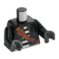 Torso, Jacket, Reddish Brown Strap, Black/White Stripes Shirt print, Black Arms, Dark Bluish Gray Hands Black