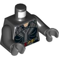 Torso Armour, Gold Straps, Light Nougat Neck Print (Black Widow), Black Arms, Dark Bluish Gray Hands Schwarz