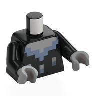 Torso, Light Bluish Grey/Sand Green Pixelated Collar, Streaks print, Black Arms, Light Bluish Gray Hands Schwarz