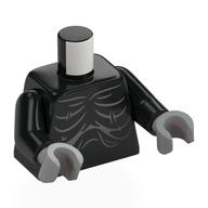 Torso, Dark Bluish Grey Creases, Spine on Back print, Black Arms, Light Bluish Gray Hands Schwarz