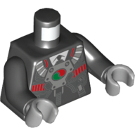 Torso Suit and Tie with Breathing Apparatus and Octan Logo Print, Black Arms, Light Bluish Gray Hands Black