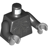 Torso, Light Bluish Gray Lines, Creases, Folds Print, Black Arms, Light Bluish Gray Hands Schwarz