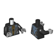 Torso Armor, Medium Blue, Gold, and Silver Panels and Trim print, Black Arms, Light Bluish Gray Hands Schwarz
