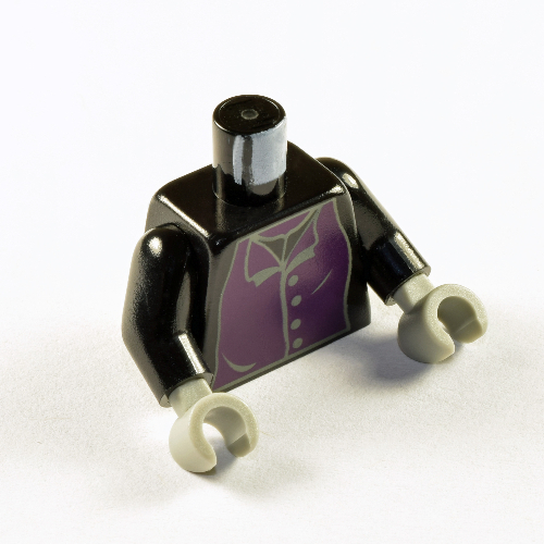 Torso Purple Shirt with Black Buttons Print (Professor Snape), Black Arms, Light Bluish Gray Hands Black