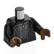 Torso, Open Jacket, Fark Bluish Grey Vest, Zipper, Black Belt print, Black Arms, Reddish Brown Hands Schwarz