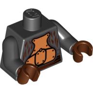 Torso Gold Body Armor Print (Lando Calrissian - Skiff Guard), Black Arms, Reddish Brown Hands Black