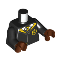 Torso Robe, Cloak, Yellow Tie, Trim, Hufflepuff Crest print, Black Arms, Reddish Brown Hands Black