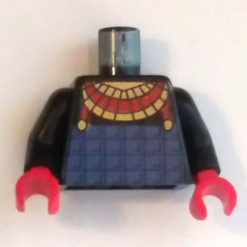 Torso Pharaoh Breastplate Print (Hotep), Black Arms, Red Hands Schwarz