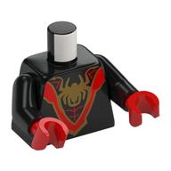 Torso, Gold Spider-Man Logo, Red Webbings print, Black Arms, Red Hands Schwarz