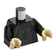 Torso, Robe print, Black Arms, Tan Hands Schwarz