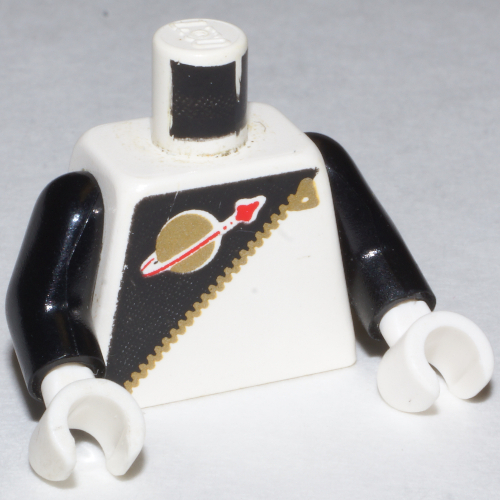 Torso Classic Space Logo, Futuron Black Print, Black Arms, White Hands Weiß