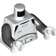 Torso Armor First Order Executioner Trooper Print, Black Arms, White Hands White