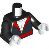 Torso, Jacket, Red Collar, Belt, Dark Blue Pockets, White Bare Chest print, Black Arms, White Hands Black