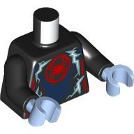 Torso, Muscles, Red Spider, Dark Blue Armor, Metal Blue Lightning Bolts print, Black Arms, Bright Light Blue Hands Schwarz
