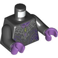 Torso Dress, Dark Bluish Gray Webbing, Medium Lavender Undershirt with Lime Spider Print, Black Arms, Medium Lavender Hands Black