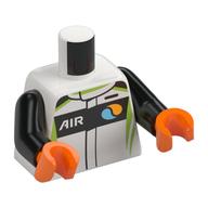 Torso, Race Suit, Lime Trim, Black 'AIR' / Octan Logo print, Black Arms, Orange Hands Weiß