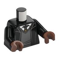 Torso, Robe, Dark Bluish Grey Sweater, White Shirt, Black Tie print, Black Arms, Medium Brown Hands Schwarz