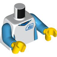 Torso, White Shirt, Dark Azure Markings, Exo-Force Logo print, Dark Azure Arms, Yellow Hands Weiß