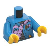 Torso, Lavender/Dark Azure Jacket, Pockets, Yellow Back, Red Dragon print, Dark Azure Arms, Yellow Hands Dark Azure