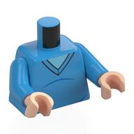 Torso, Sweater, Bright Light Blue Shirt print, Dark Azure Arms, Light Nougat Hands Dark Azure