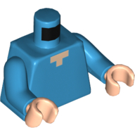 Torso Pixelated Light Nougat Neck Print, Dark Azure Arms, Light Nougat Hands Dunkelazur