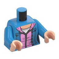 Torso Jacket, Bright Pink Hoodie, White Shirt print, Dark Azure Arms, Light Nougat Hands Dunkelazur