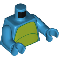 Torso Lime Stomach Print, Dark Azure Arms and Hands Dunkelazur