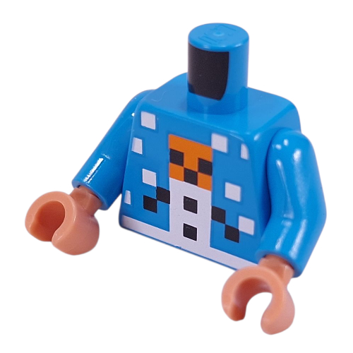 Torso, Pixelated Snow Golem print, Dark Azure Arms, Nougat Hands Dark Azure