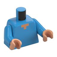 Torso Pixelated Nougat Neck Print, Dark Azure Arms, Nougat Hands Dark Azure