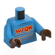 Torso, Red 'WSQK', Yellow 'The Squawk 94.5FM' print, Dark Azure Arms, Reddish Brown Hands Dunkelazur