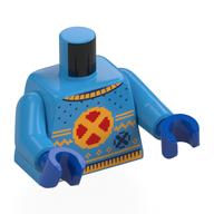 Torso, Christmas Sweater, Yellow/Red X-Men Logo, Wolverine on Back print, Dark Azure Arms, Blue Hands Dark Azure