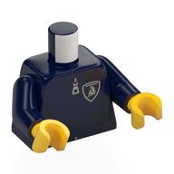 Torso, Racing Suit, Lamborghini Badge, Zipper print, Dark Blue Arms, Yellow Hands Dark Blue
