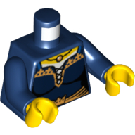 Torso Corset with Gold Crown and Trim Print (Maiden), Dark Blue Arms, Yellow Hands Dark Blue