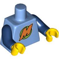 Torso Orange 'M' Print (LEGO Club Max), Dark Blue Arms, Yellow Hands Medium Blue