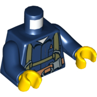 Torso Shirt with Utility Harness and Tools Print, Dark Blue Arms, Yellow Hands Dunkelblau