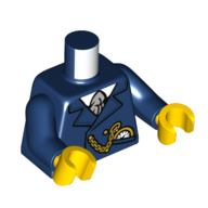 Torso Jacket, Gold Watch on Chain, White Shirt, Light Bluish Grey Tie print, Dark Blue Arms, Yellow Hands Dark Blue