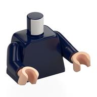 Torso, Dark Blue Arms, Light Nougat Hands [Plain] Dunkelblau