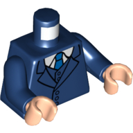 Torso Jacket, Vest, White Shirt Collar, Blue Tie print, Dark Blue Arms, Light Nougat Hands Dark Blue