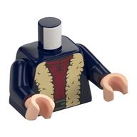 Torso, Dark Red Tunic, Dark Tan Fur print, Dark Blue Arms, Light Nougat Hands Dark Blue