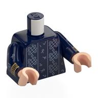 Torso, Sand Blue Decorations, Runes, Gold Bands on Arms print, Dark Blue Arms, Light Nougat Hands Dunkelblau