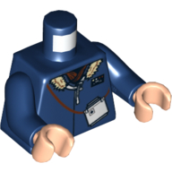 Torso Jacket with Collar and Monocular Print (Han Solo), Dark Blue Arms, Light Nougat Hands Dunkelblau