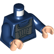 Torso Armor Flat Silver with Waist Sash Print (Bib Fortuna), Dark Blue Arms, Light Nougat Hands Dunkelblau