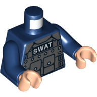 Torso Bulletproof Vest with 'SWAT' Print, Dark Blue Arms, Light Nougat Hands Dunkelblau
