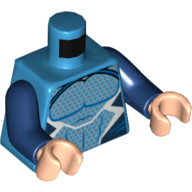 Torso Muscles Outline with Black, Blue and White Suit with Light Blue Dots Print (Quicksilver), Dark Blue Arms, Light Nougat Hands Dark Azure