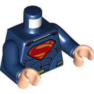 Torso Muscles, Red Cape Clasps, Red and Gold Superman 'S' Logo, Gold Belt Buckle Print, Dark Blue Arms, Light Nougat Hands Dunkelblau