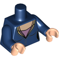 Torso Low-Cut Top, Light Nougat Neck, Pink Undershirt Print, Dark Blue Arms, Light Nougat Hands Dunkelblau